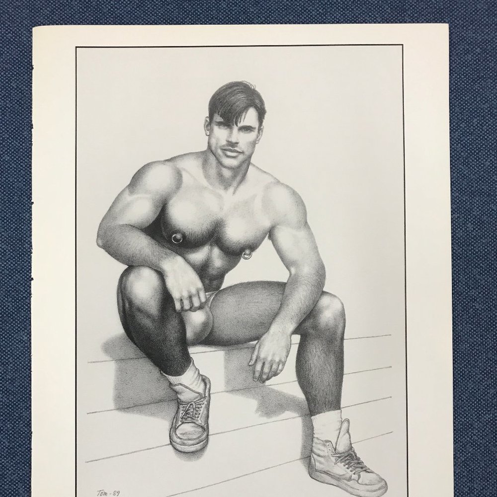 Art Page/Print TOM of FINLAND Art Book - Retrospective #2 1989 Nipple Ring TF184